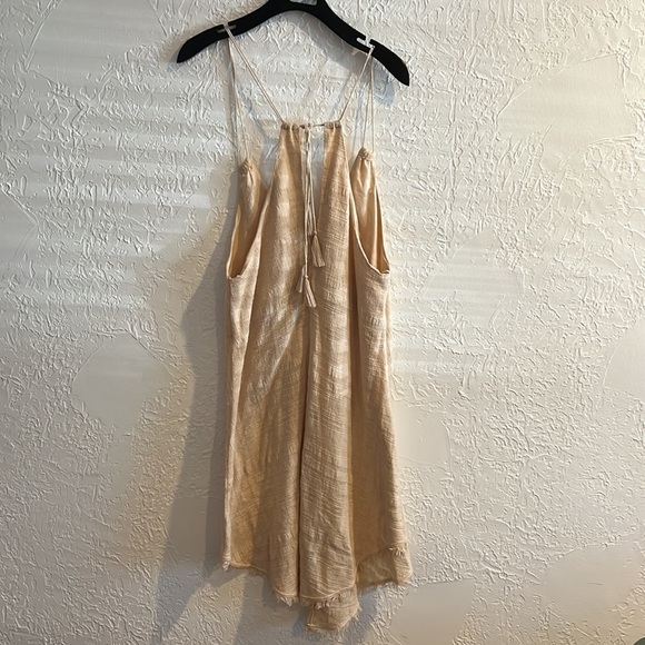 NWOT LUSH Tan Adjustable Spaghetti Strap Dress 100% Cotton SMALL - Picture 8 of 8